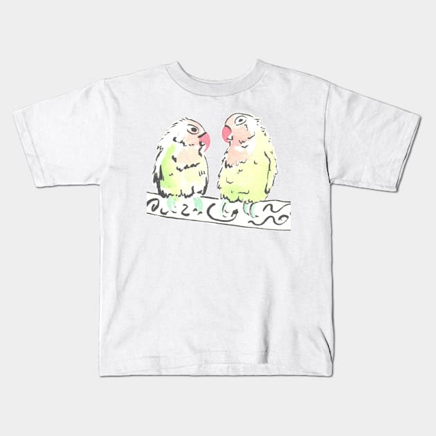 Summer Love Birds Kids T-Shirt by drknice